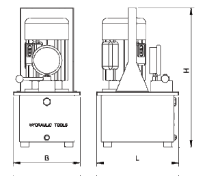 700 bar elektirkli hidrolik pompa teknik ölçüler ve resim çizim